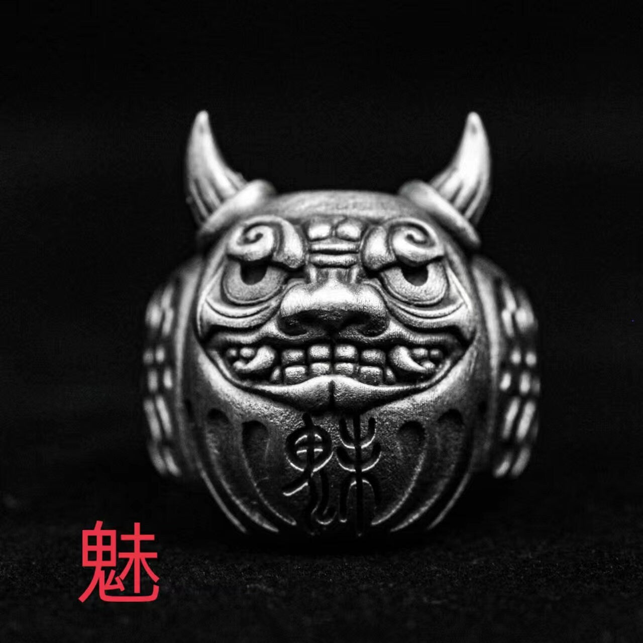 Bodhidharma Ring, Ghost Face Silver Ring, Prajna Ring, Brass Ring, Devil Ring2