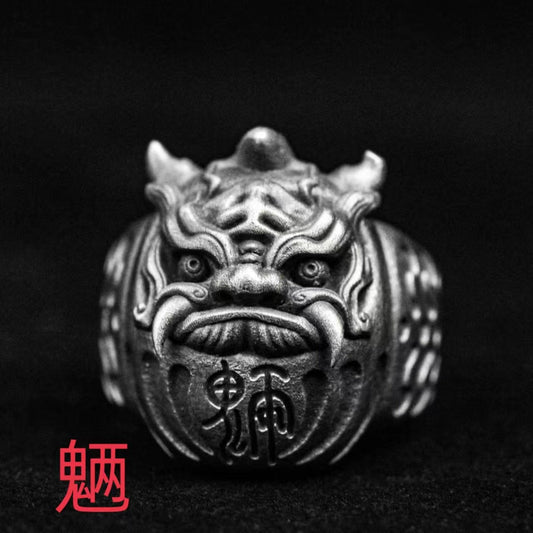 Bodhidharma Ring, Ghost Face Silver Ring, Prajna Ring, Brass Ring, Devil Ring1