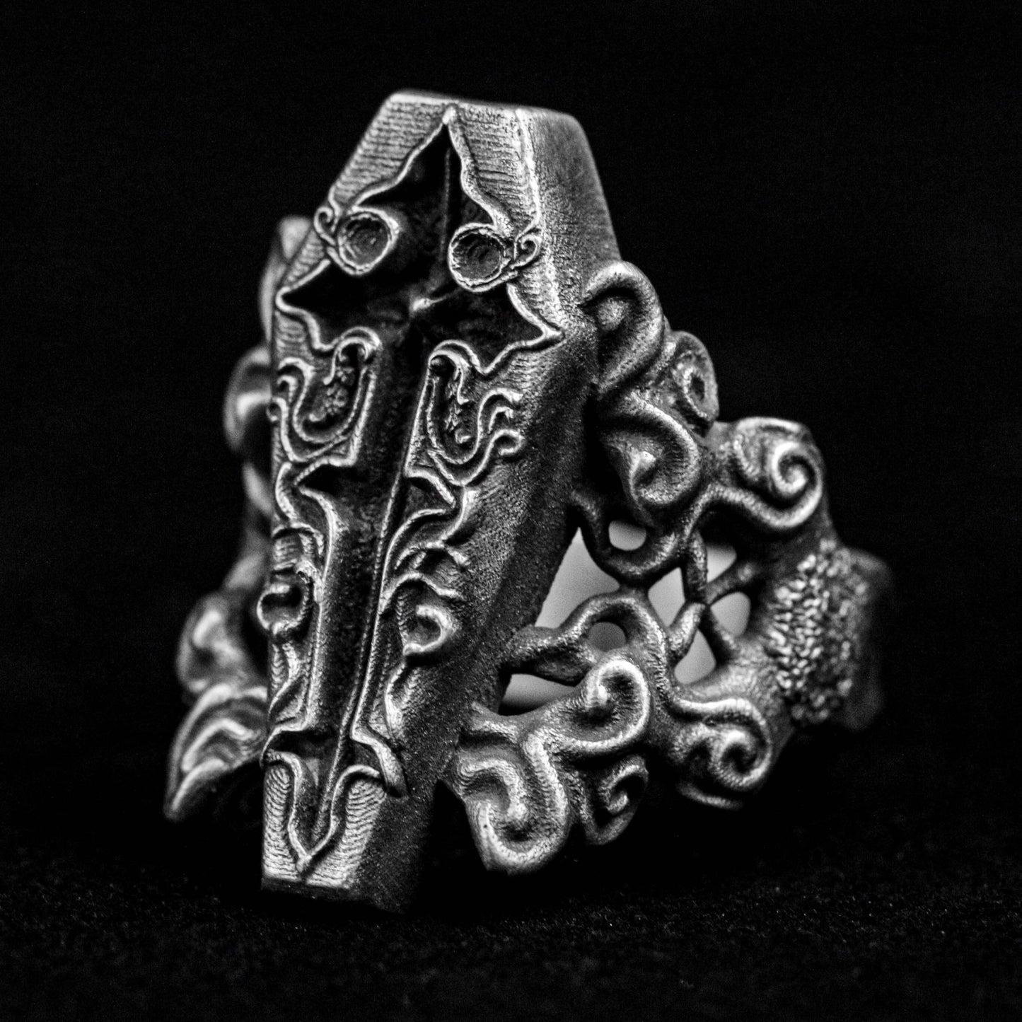 Coffin Rings, Holy Coffin Rings, Holy Cross Rings, Totem Pattern Rings, Fancy Gothic Jewelry, Men's Style Rings