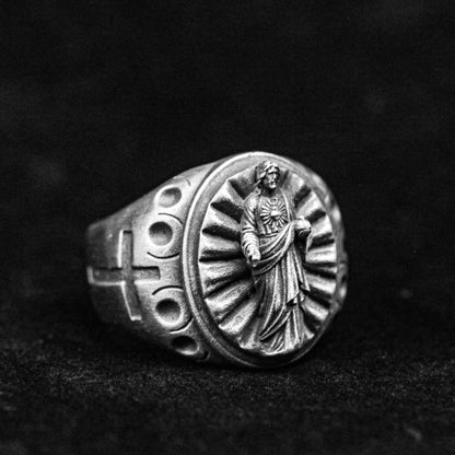 christ sermon silver ring, icon ring, statue ring, silver man ring, generative statue, brass ring, jesus ring