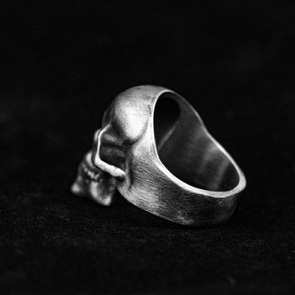 Cross Silver Ring, Faceless Brass Ring, Skull Ring, Maskman Ring, Gothic Silver Ring, Cutout Ring