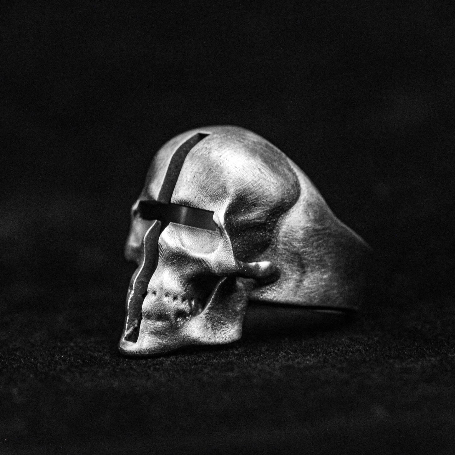 Cross Silver Ring, Faceless Brass Ring, Skull Ring, Maskman Ring, Gothic Silver Ring, Cutout Ring