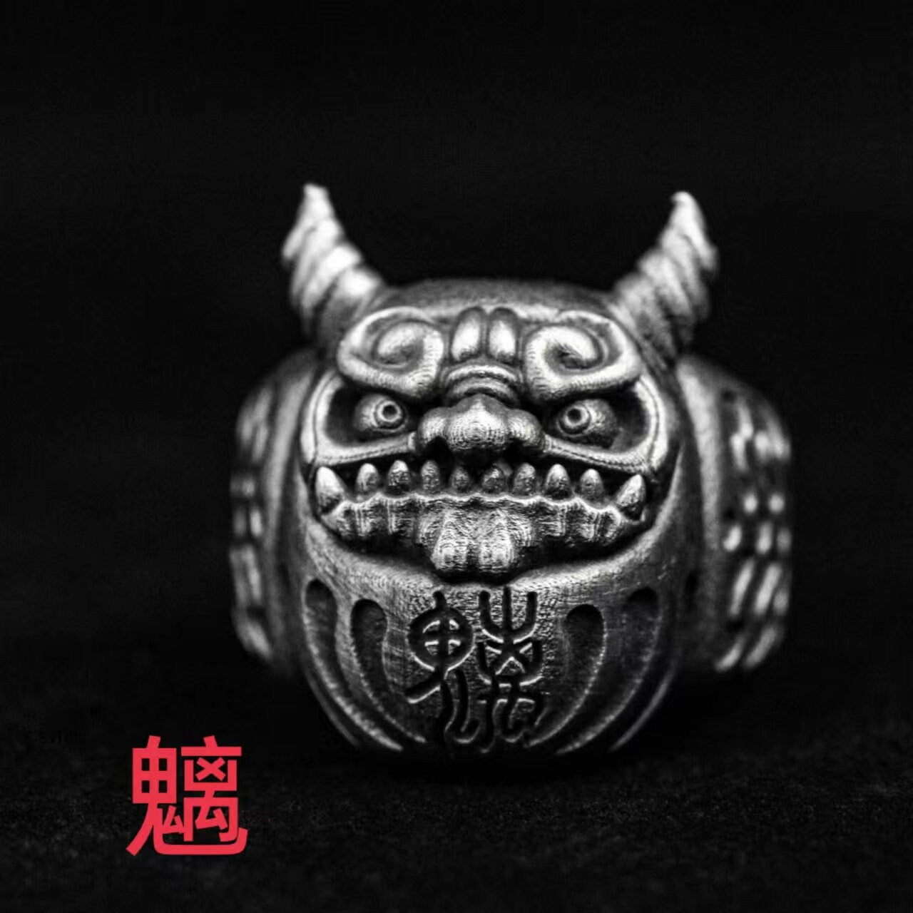 Bodhidharma Ring, Ghost Face Silver Ring, Prajna Ring, Brass Ring, Devil Ring3