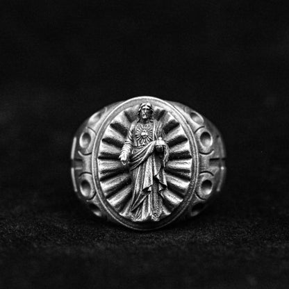 christ sermon silver ring, icon ring, statue ring, silver man ring, generative statue, brass ring, jesus ring