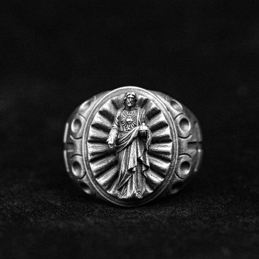 christ sermon silver ring, icon ring, statue ring, silver man ring, generative statue, brass ring, jesus ring