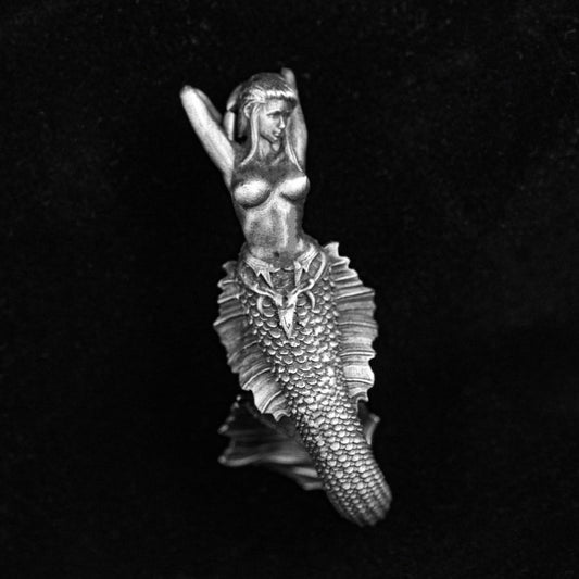 Mermaid Pendant, Mermaid Legend Jewelry, Nude Necklace, Silver Mermaid Necklace, Charm Silver Necklace, Women's Necklace
