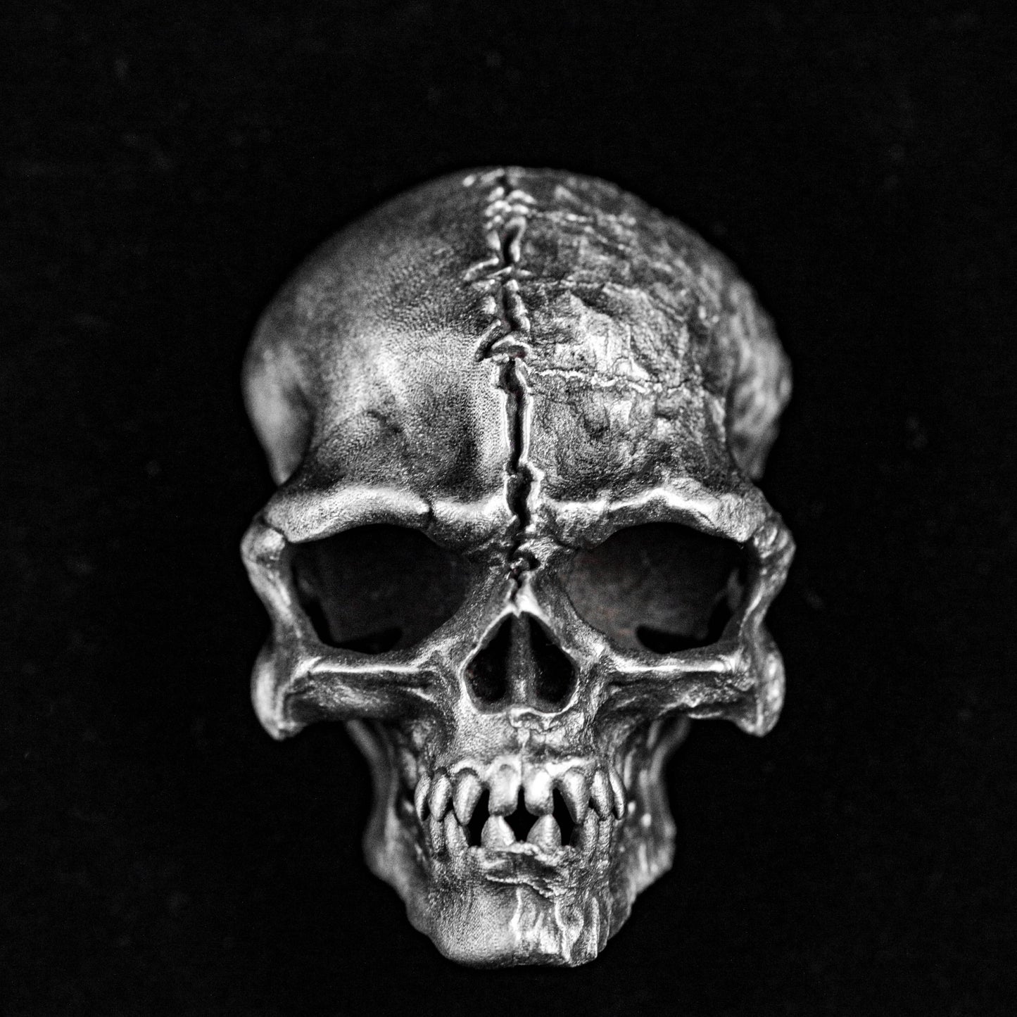 Skull Pendant, 925 Sterling Silver Necklace, Pierced Pendant, Brass Necklace, Devil's Versatile Silver, Vintage Classic Style, Handmade