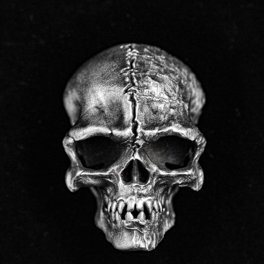 Skull Pendant, 925 Sterling Silver Necklace, Pierced Pendant, Brass Necklace, Devil's Versatile Silver, Vintage Classic Style, Handmade