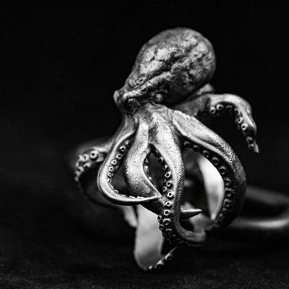 Big Octopus Ring Open Ring Cthulhu Ring 925 Sterling Silver Octopus Ring Handmade Silver Ring Octopus Jewelry