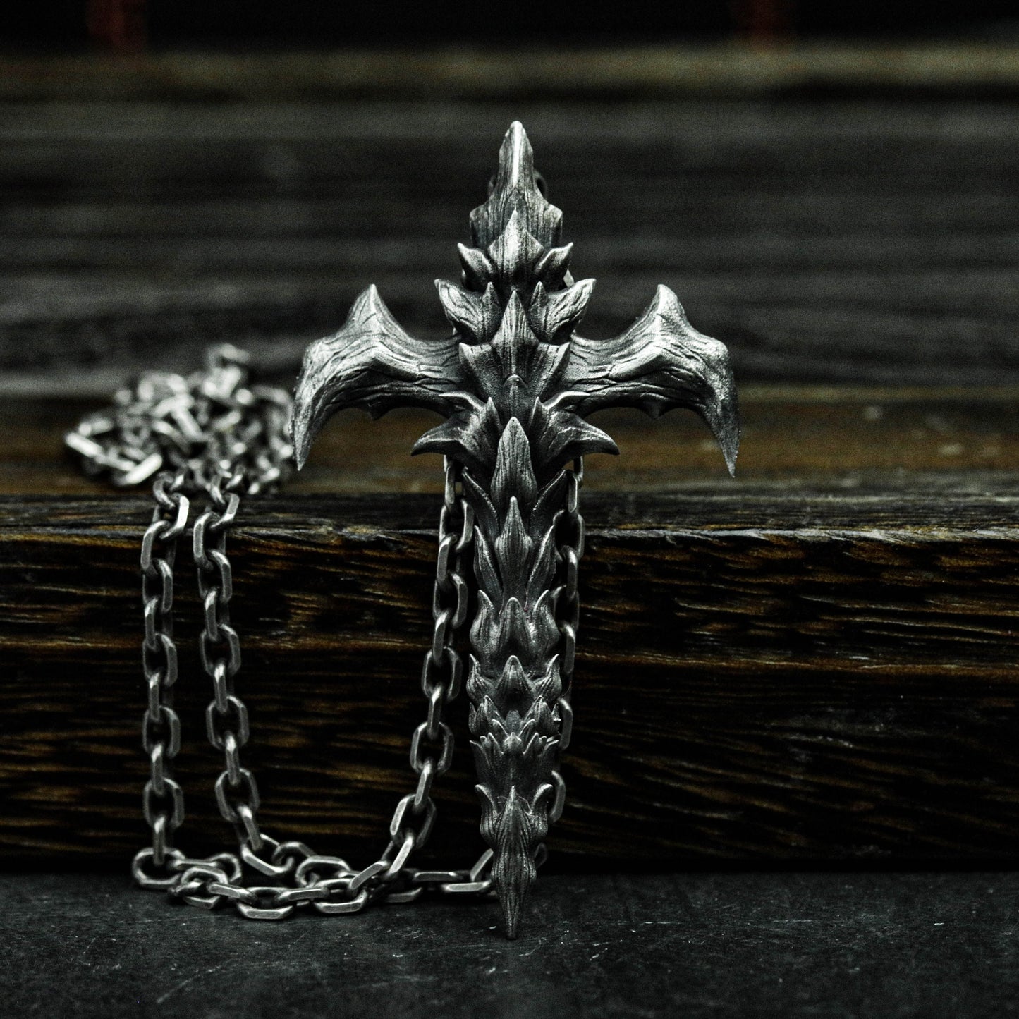 925 sterling silver scale cross pendant, cross necklace, religious jewellery, scale necklace - handmade