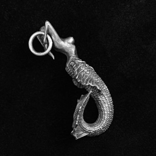 Mermaid Pendant, Mermaid Legend Jewelry, Nude Necklace, Silver Mermaid Necklace, Charm Silver Necklace, Women's Necklace