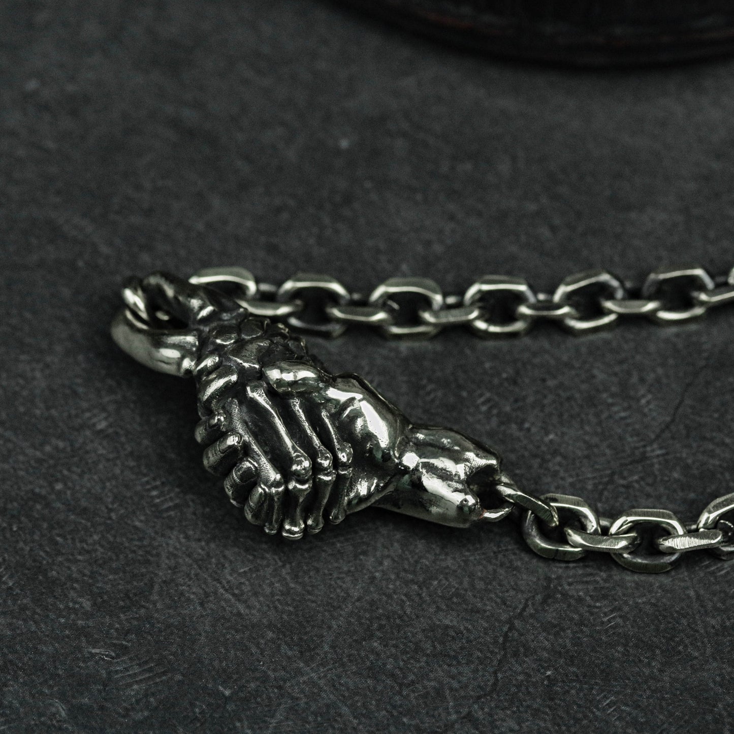 Friendship Bracelet, Hand Bone Handshake Bracelet, Vampire Bracelet 925 Silver Brass Devil's trading bracelet
