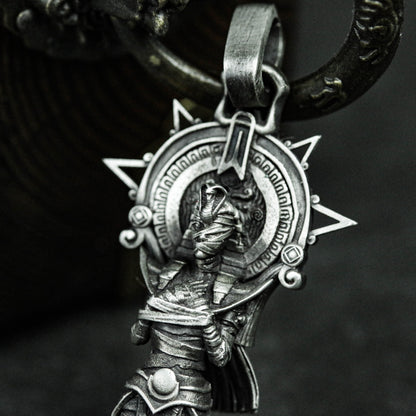 Egyptian Mummy 925 Sterling Silver Pendant Necklace, Mummy Sun Goddess Pendant Necklace, Goddess Mummy Pendant - Artisan Made