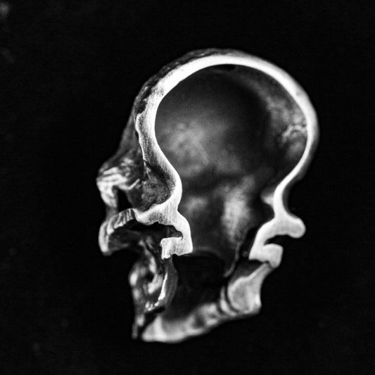 Skull Pendant, 925 Sterling Silver Necklace, Pierced Pendant, Brass Necklace, Devil's Versatile Silver, Vintage Classic Style, Handmade