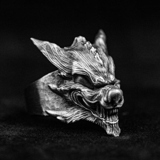 Insidious wolf ring, mask silver ring, wolf silver jewelry, 925 sterling silver wolf ring, ghost face ring, men's ring