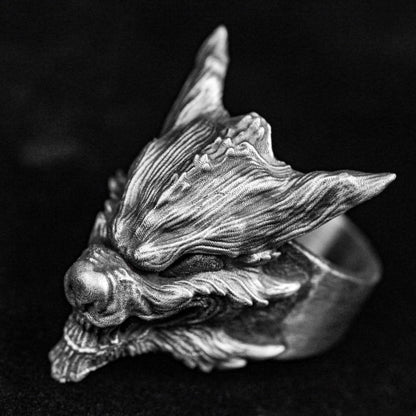 Insidious wolf ring, mask silver ring, wolf silver jewelry, 925 sterling silver wolf ring, ghost face ring, men's ring