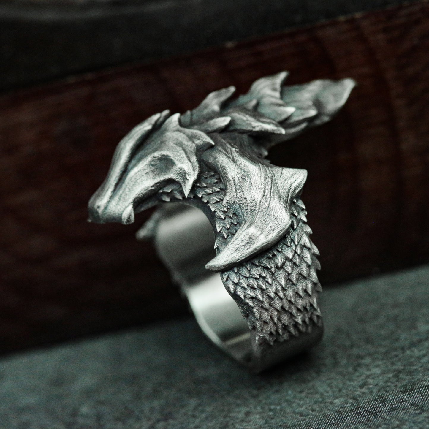 Dragon Scale Ring - 925 Silver Handmade Ring - Dragon Tail Ring