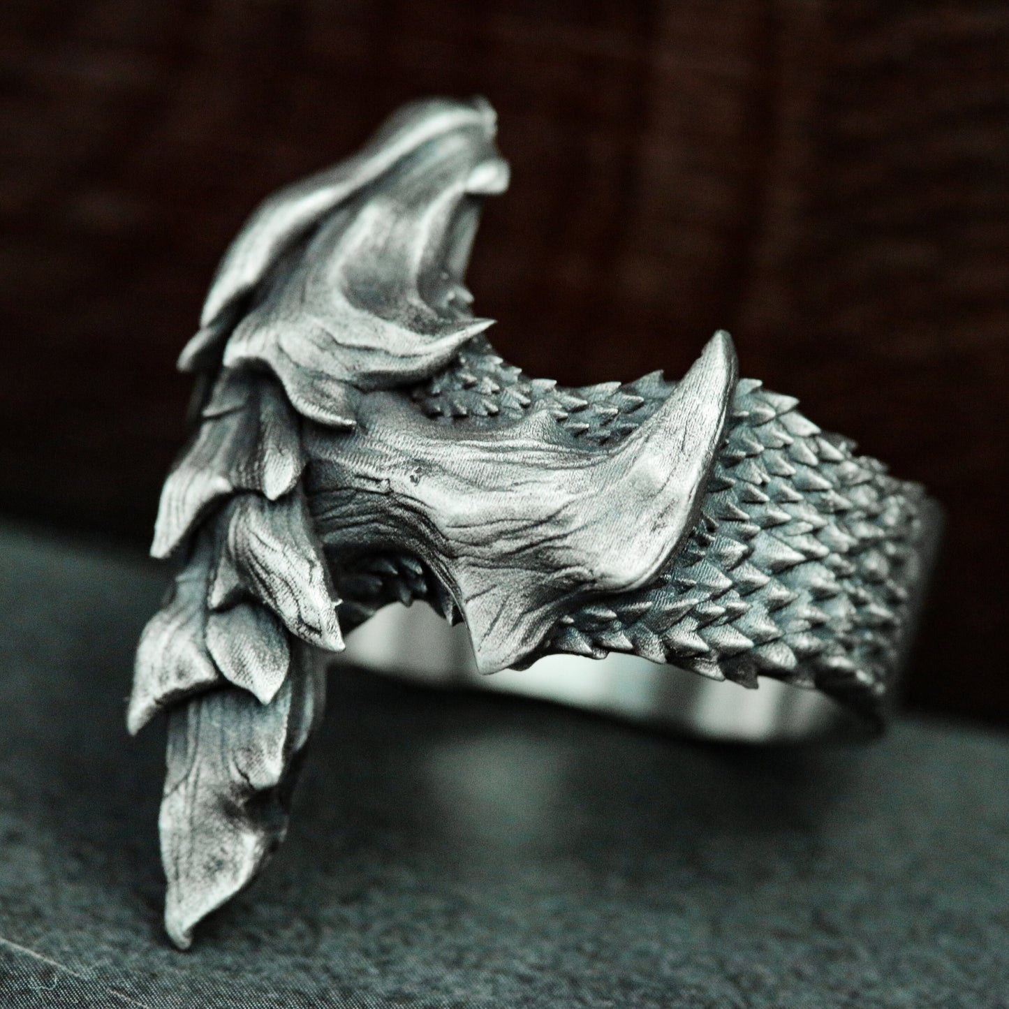 Dragon Scale Ring - 925 Silver Handmade Ring - Dragon Tail Ring