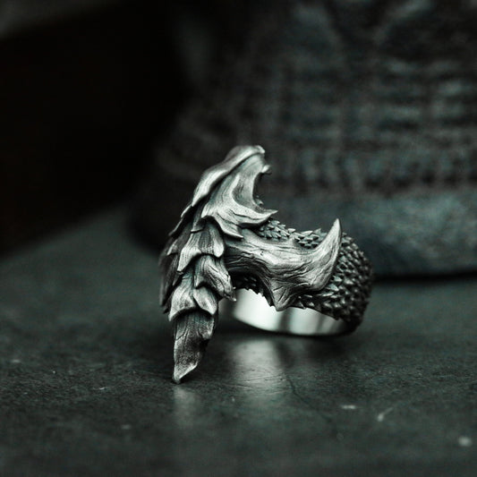 Dragon Scale Ring - 925 Silver Handmade Ring - Dragon Tail Ring