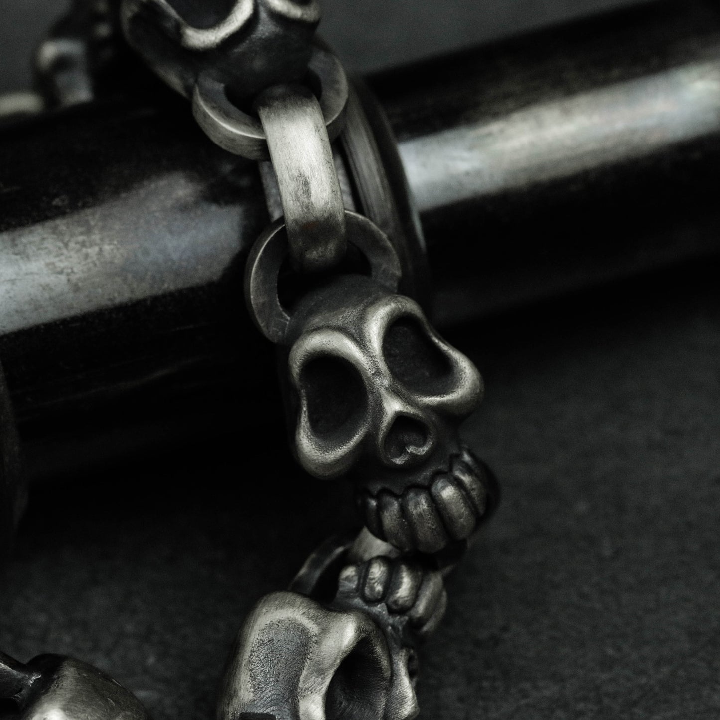 Sterling Silver Skull Bracelet, Silver Skull Bracelet, Men's Bracelet, Vintage Bracelet, Punk Bracelet, Jewelry Making supplies