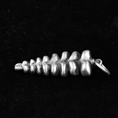 rattlesnake sterling silver pendant, silver necklace, silver bone, spine necklace, bone silver, handmade accessories spine silver jewelry
