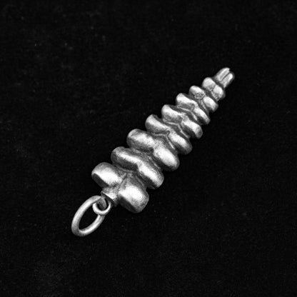 rattlesnake sterling silver pendant, silver necklace, silver bone, spine necklace, bone silver, handmade accessories spine silver jewelry
