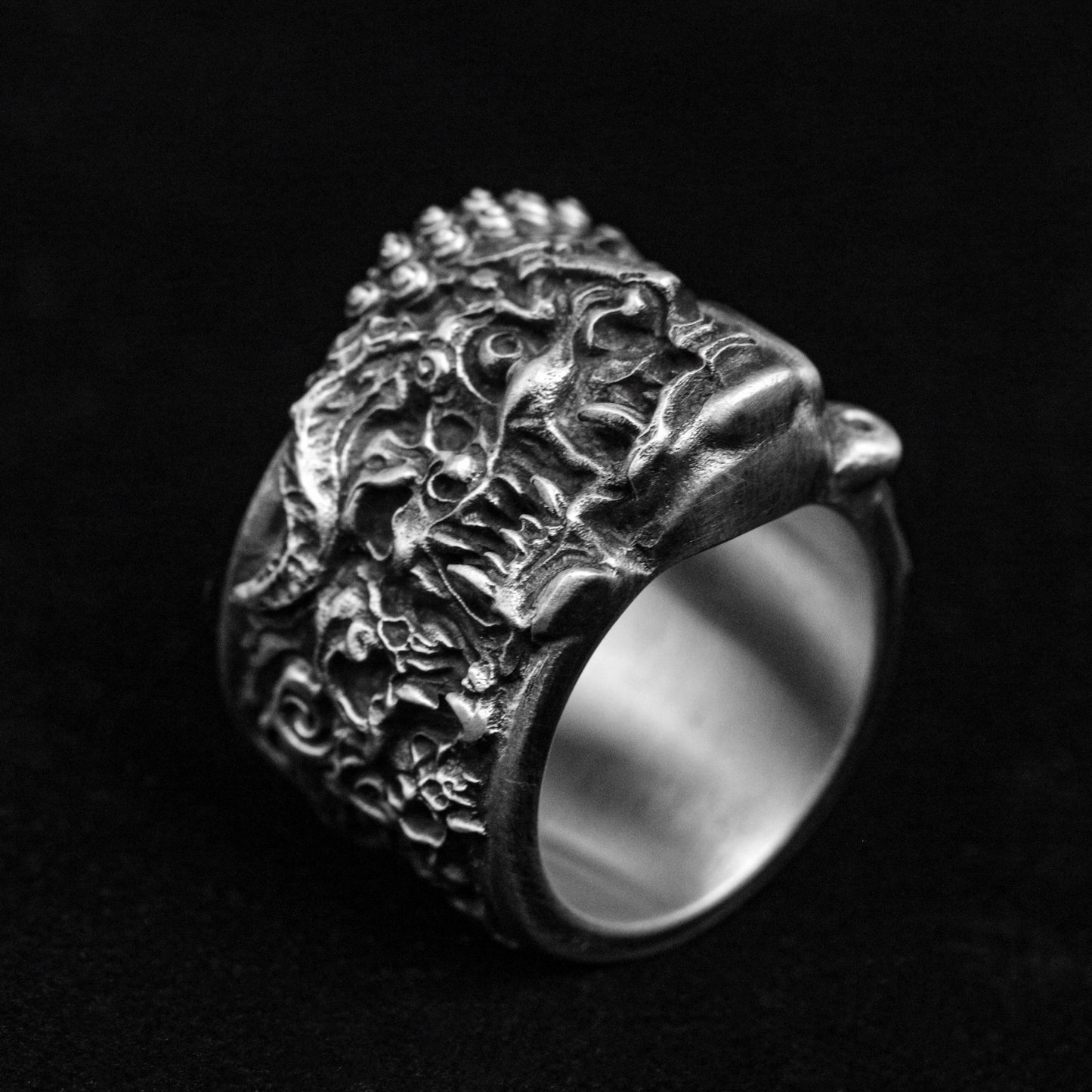 One thought ring-angel devil series jewelry-Sakyamuni Buddha silver jewelry-silver skull ring-Buddha silver ring-men's silver ring