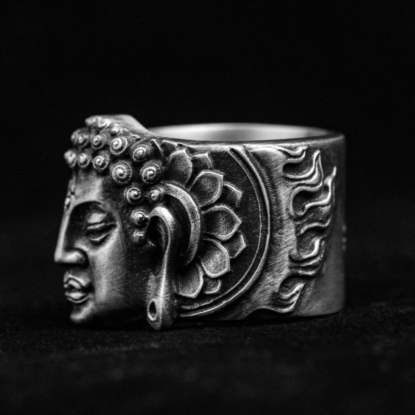 One thought ring-angel devil series jewelry-Sakyamuni Buddha silver jewelry-silver skull ring-Buddha silver ring-men's silver ring