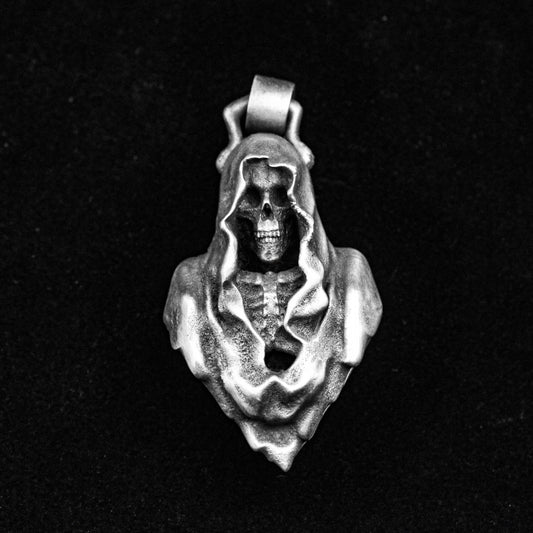Gothic Necklace - Skull Silver Necklace - 925 Silver Skull Pendant - Mystery Gift - Large Pendant - Smile Silver Jewelry - Artisan Made