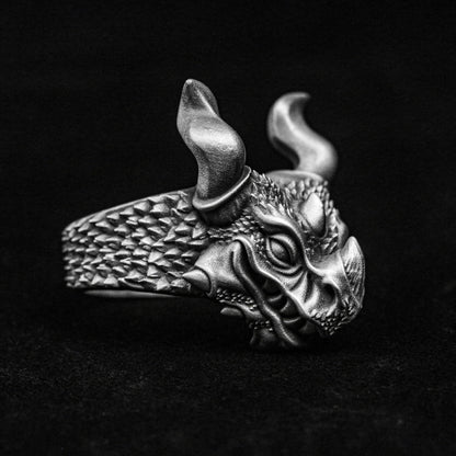 Wretched Dragon Ring-Handmade Dragon Ring-Dragon Skull-World of Warcraft-Handmade-Sterling Silver Dragon Ring Men-Gothic Jewelry