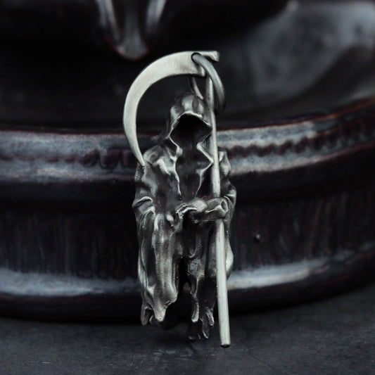 925 Silver Grim Reaper Pendant Death Angel Demon Necklace Brass Craftsman Making Jewelry gothic scythe pendant