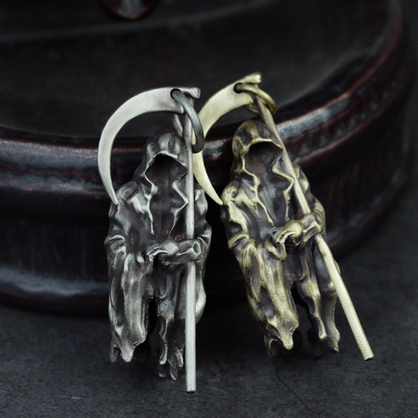 925 Silver Grim Reaper Pendant Death Angel Demon Necklace Brass Craftsman Making Jewelry gothic scythe pendant