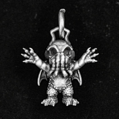Little Cthulhu Pendant-Gothic Pendant-Handmade Cast Sterling Silver Gifts-Special Silver Gifts-Octopus Necklace-God's Call