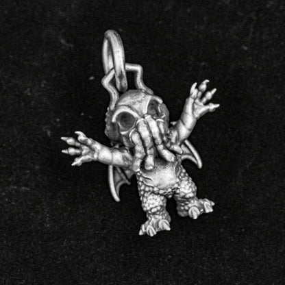 Little Cthulhu Pendant-Gothic Pendant-Handmade Cast Sterling Silver Gifts-Special Silver Gifts-Octopus Necklace-God's Call