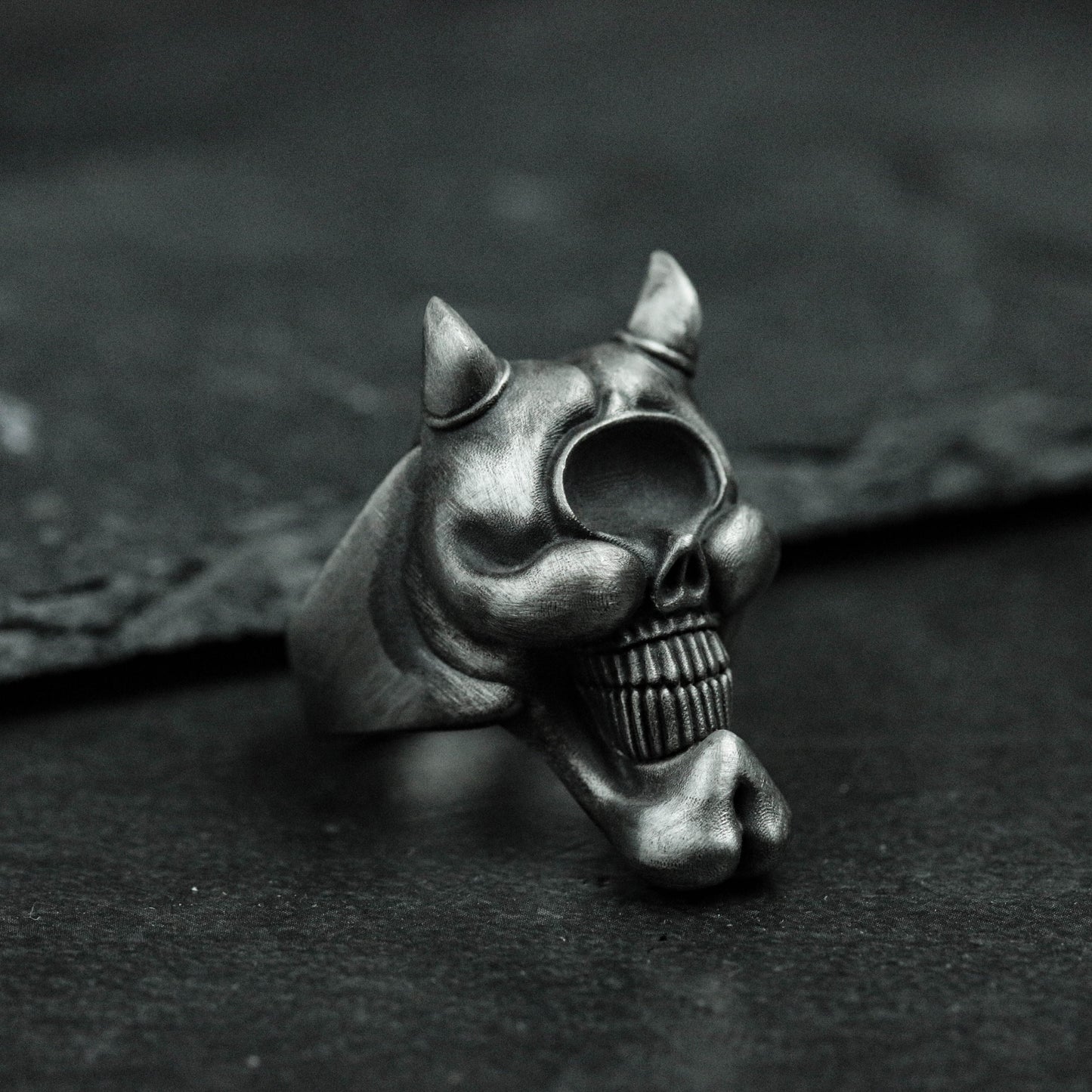 925 sterling silver Smiling Devil Ring, Devil silver Ring, Sinister Ring - Handmade