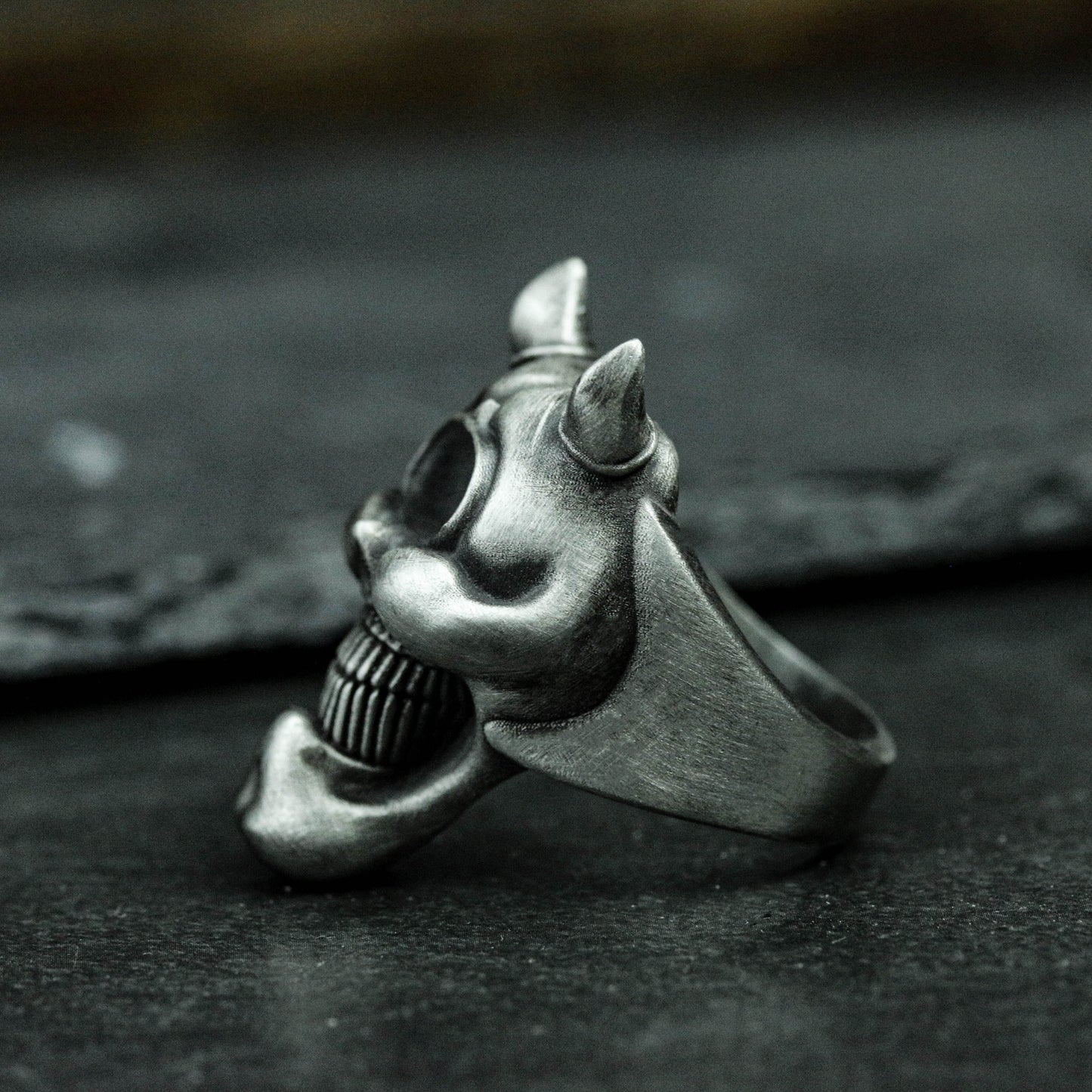 925 sterling silver Smiling Devil Ring, Devil silver Ring, Sinister Ring - Handmade