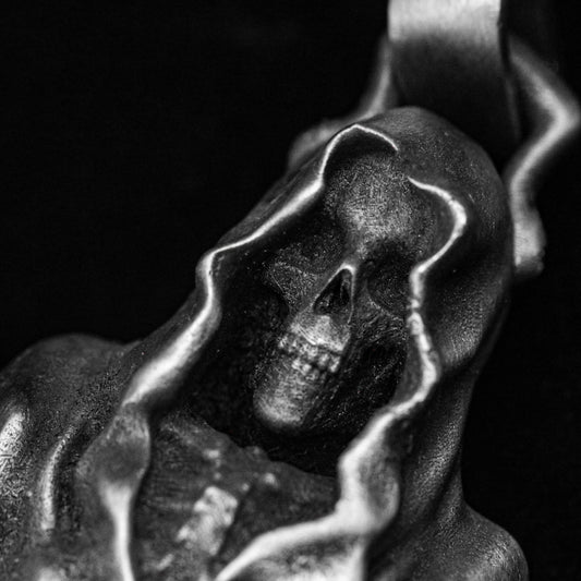 Gothic Necklace - Skull Silver Necklace - 925 Silver Skull Pendant - Mystery Gift - Large Pendant - Smile Silver Jewelry - Artisan Made