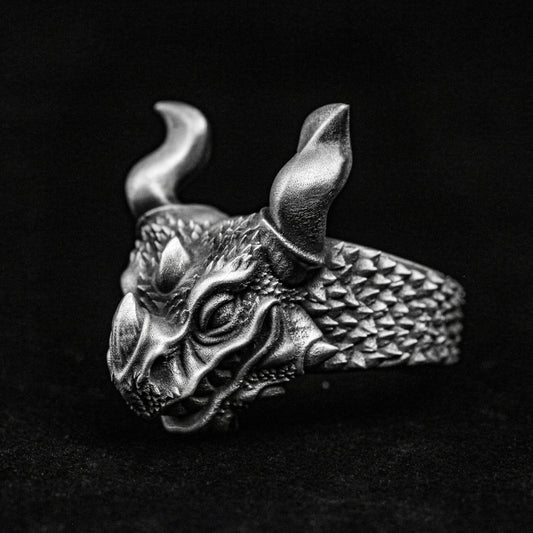 Wretched Dragon Ring-Handmade Dragon Ring-Dragon Skull-World of Warcraft-Handmade-Sterling Silver Dragon Ring Men-Gothic Jewelry