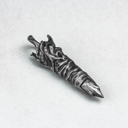 Devil Finger Necklace-Silver Necklace-Hand-Cast Jewelry-One Finger Pendant-Oxidation Jewelry-