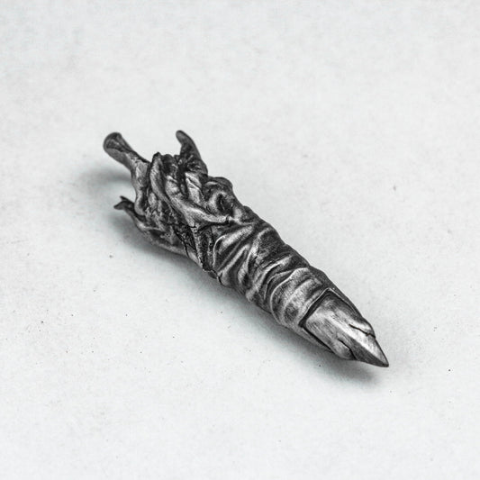 Devil Finger Necklace-Silver Necklace-Hand-Cast Jewelry-One Finger Pendant-Oxidation Jewelry-