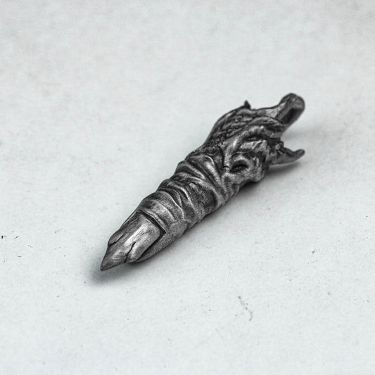Devil Finger Necklace-Silver Necklace-Hand-Cast Jewelry-One Finger Pendant-Oxidation Jewelry-