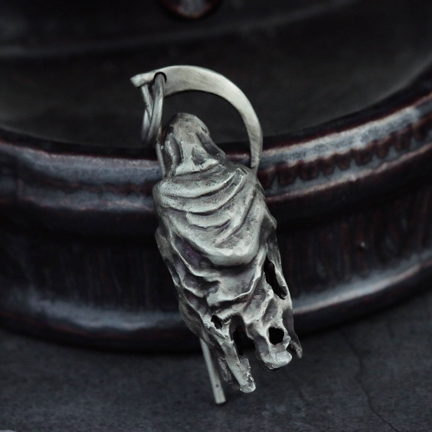 925 Silver Grim Reaper Pendant Death Angel Demon Necklace Brass Craftsman Making Jewelry gothic scythe pendant