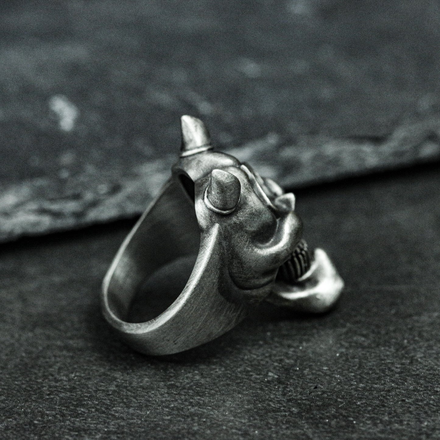 925 sterling silver Smiling Devil Ring, Devil silver Ring, Sinister Ring - Handmade