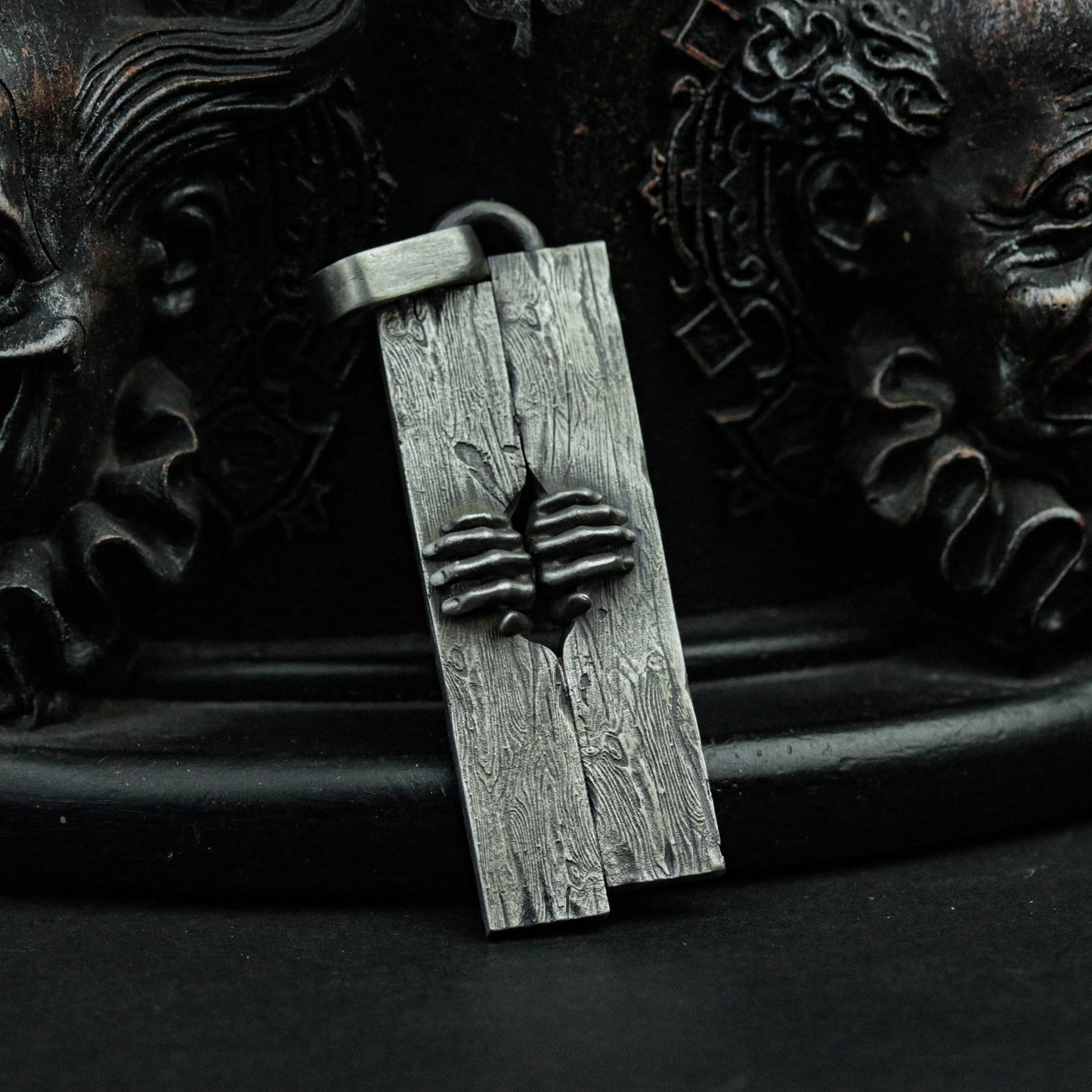 925 silver crypt door pendant, vampire pendant, ghost hand jewelry