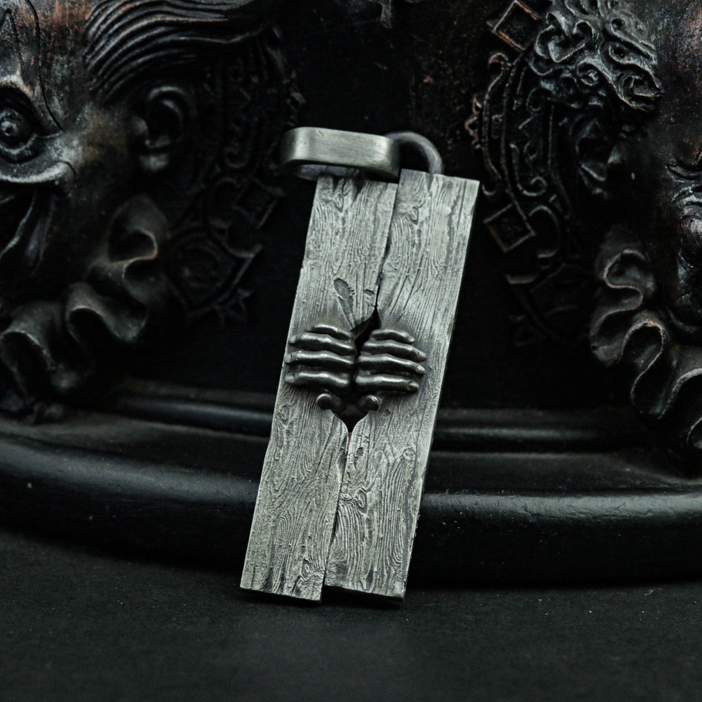 925 silver crypt door pendant, vampire pendant, ghost hand jewelry