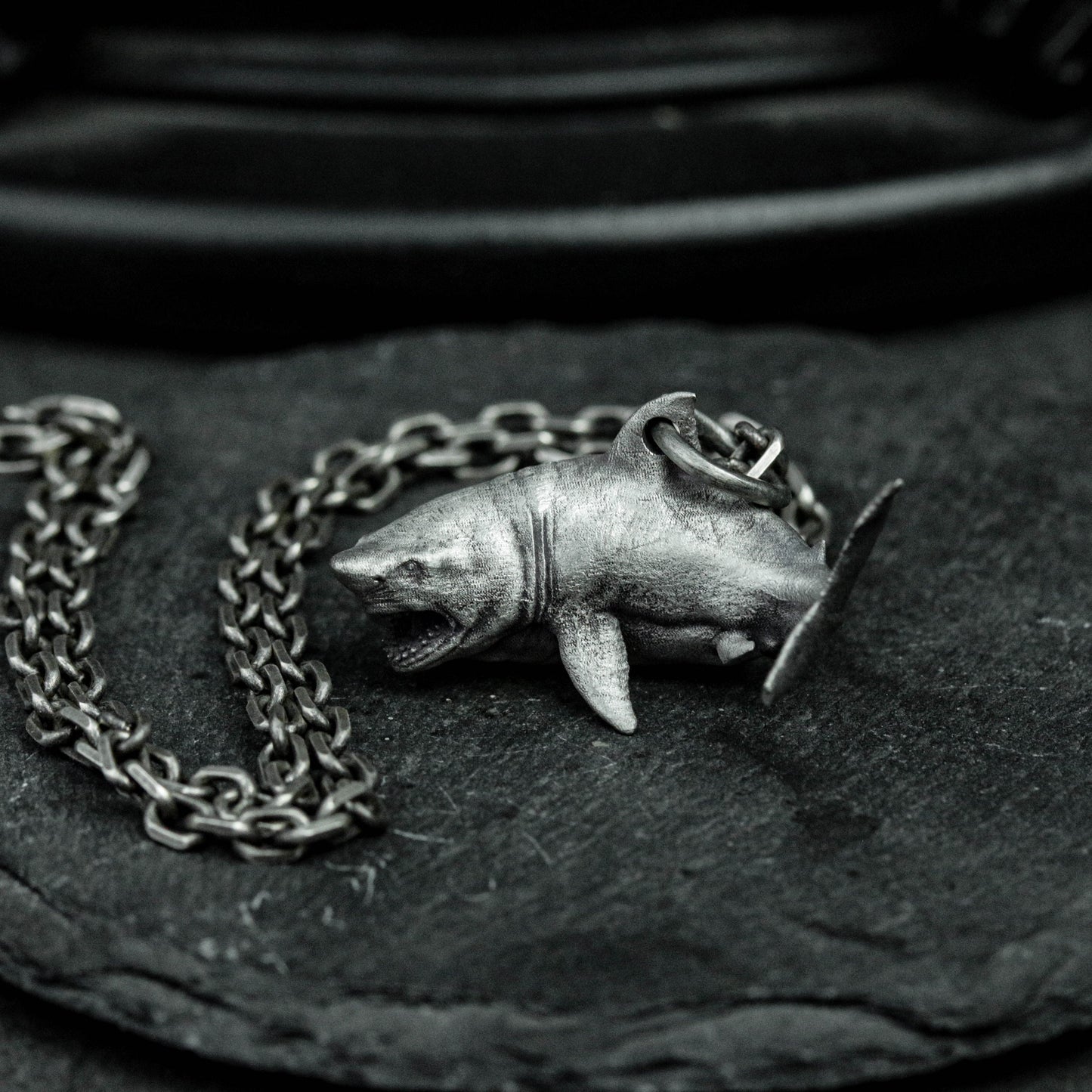 925 sterling silver shark pendant necklace, shark necklace, large marine animals, silver shark pendant, handmade