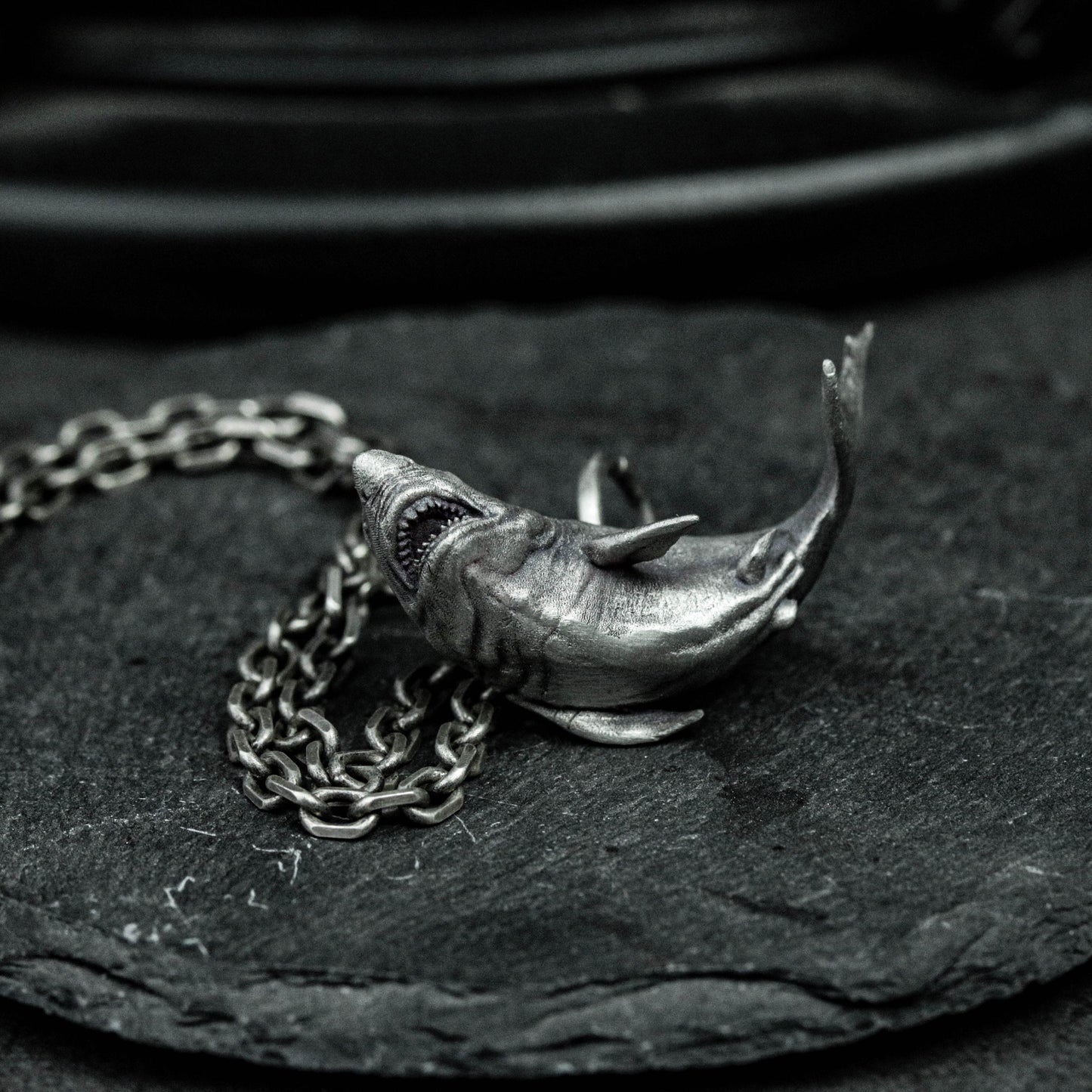 925 sterling silver shark pendant necklace, shark necklace, large marine animals, silver shark pendant, handmade