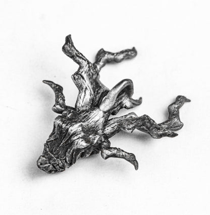 Deadwood Pendant - Wooden Dragon Necklace - Antique Silver Jewelry - Hand Carved Dragon - Silver Pendant - Silver Warrior Jewelry
