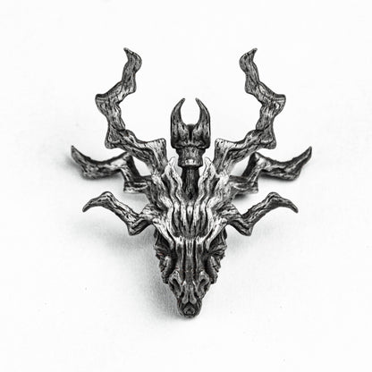 Deadwood Pendant - Wooden Dragon Necklace - Antique Silver Jewelry - Hand Carved Dragon - Silver Pendant - Silver Warrior Jewelry
