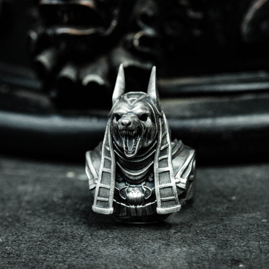 925 sterling silver Anubis ring, death ring, Anubis ring, Egyptian mythology jewelry - handmade